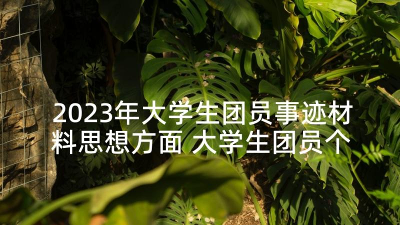 2023年大学生团员事迹材料思想方面 大学生团员个人事迹材料(大全8篇)