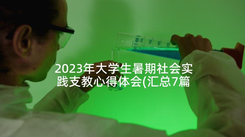 2023年大学生暑期社会实践支教心得体会(汇总7篇)