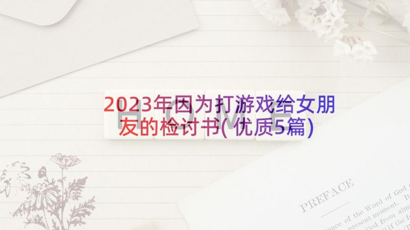 2023年因为打游戏给女朋友的检讨书(优质5篇)