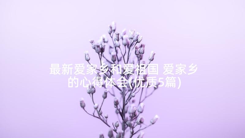 最新爱家乡和爱祖国 爱家乡的心得体会(优质5篇)