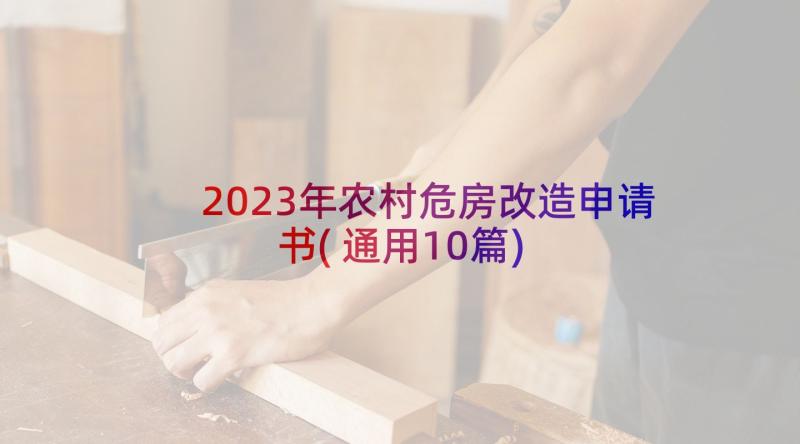 2023年农村危房改造申请书(通用10篇)