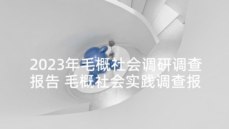 2023年毛概社会调研调查报告 毛概社会实践调查报告(实用6篇)