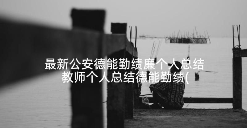 最新公安德能勤绩廉个人总结 教师个人总结德能勤绩(汇总10篇)