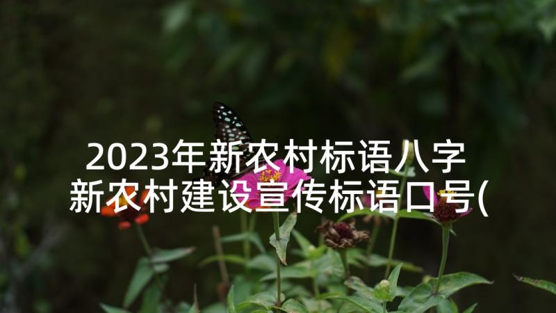 2023年新农村标语八字 新农村建设宣传标语口号(通用5篇)