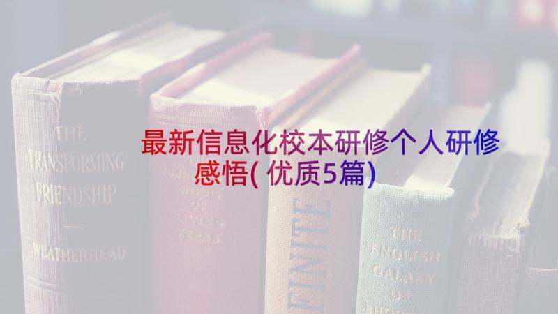 最新信息化校本研修个人研修感悟(优质5篇)