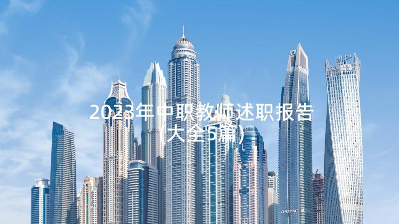 2023年中职教师述职报告(大全5篇)