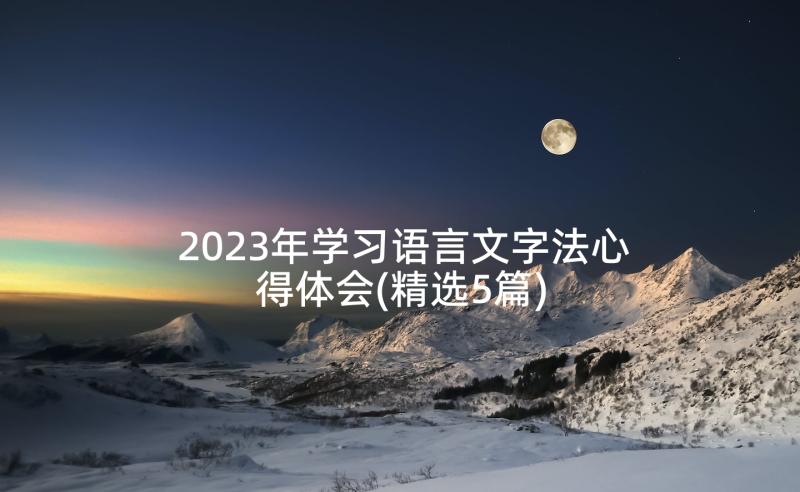 2023年学习语言文字法心得体会(精选5篇)