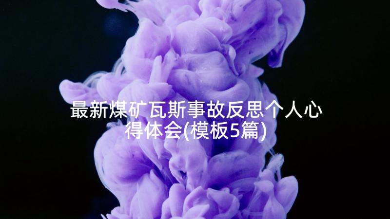 最新煤矿瓦斯事故反思个人心得体会(模板5篇)