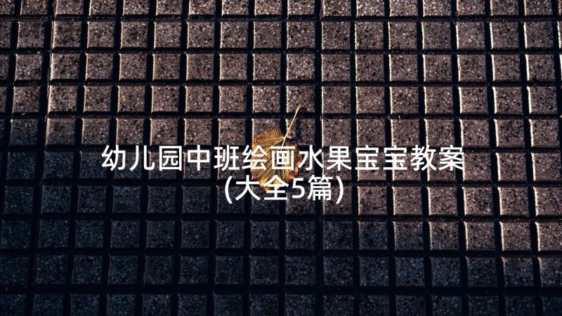 幼儿园中班绘画水果宝宝教案(大全5篇)