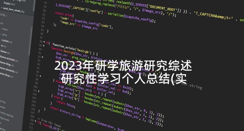 2023年研学旅游研究综述 研究性学习个人总结(实用5篇)