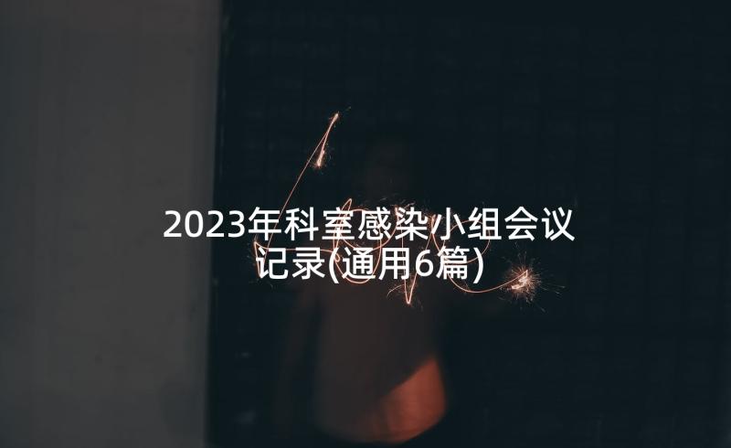 2023年科室感染小组会议记录(通用6篇)