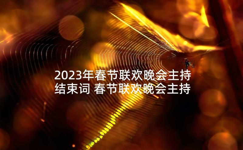 2023年春节联欢晚会主持结束词 春节联欢晚会主持词(大全7篇)