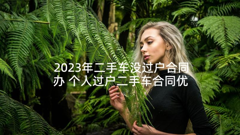 2023年二手车没过户合同办 个人过户二手车合同优选(优秀5篇)