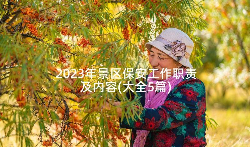 2023年景区保安工作职责及内容(大全5篇)