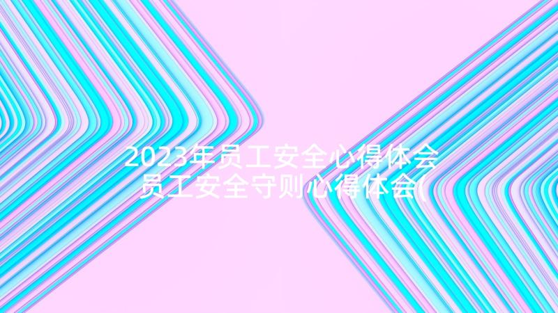 2023年员工安全心得体会 员工安全守则心得体会(精选10篇)