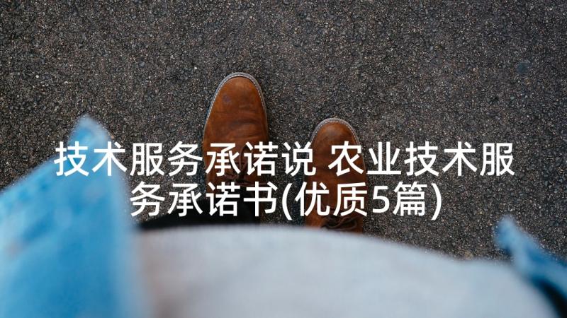 技术服务承诺说 农业技术服务承诺书(优质5篇)