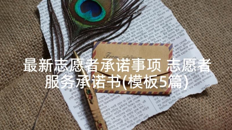 最新志愿者承诺事项 志愿者服务承诺书(模板5篇)