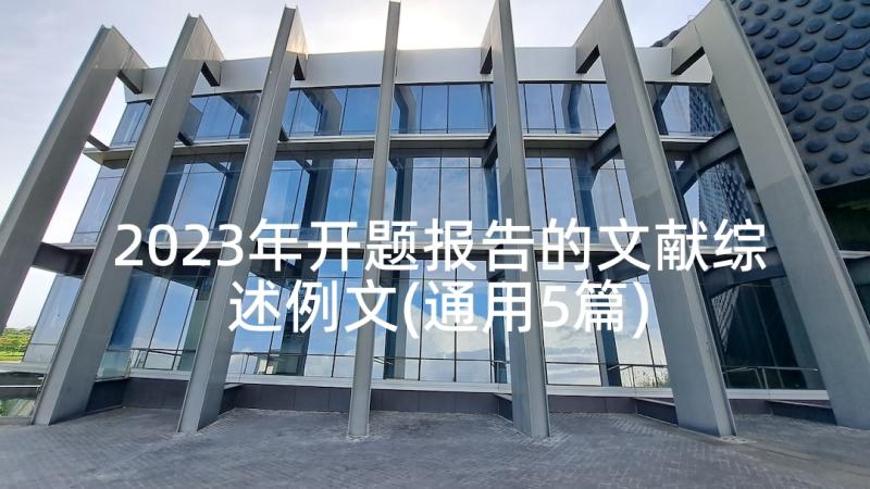 2023年开题报告的文献综述例文(通用5篇)