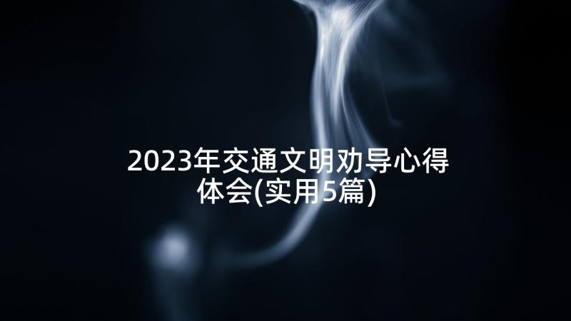 2023年交通文明劝导心得体会(实用5篇)