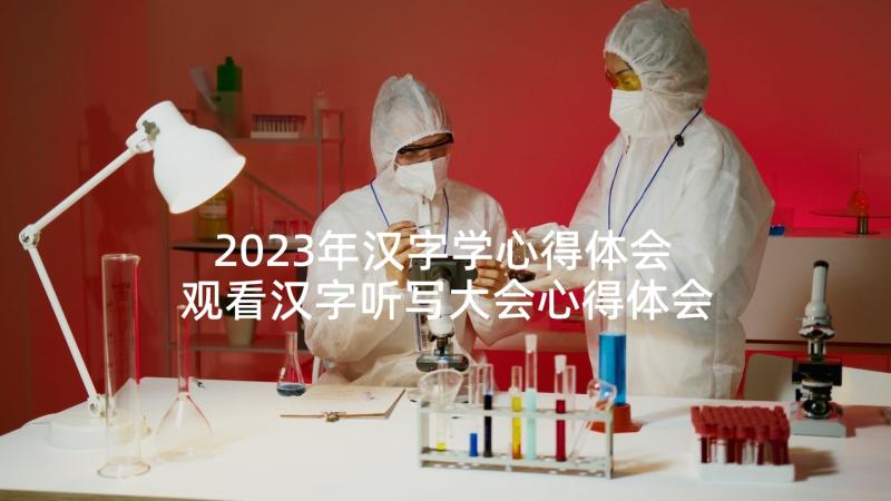 2023年汉字学心得体会 观看汉字听写大会心得体会(优质5篇)