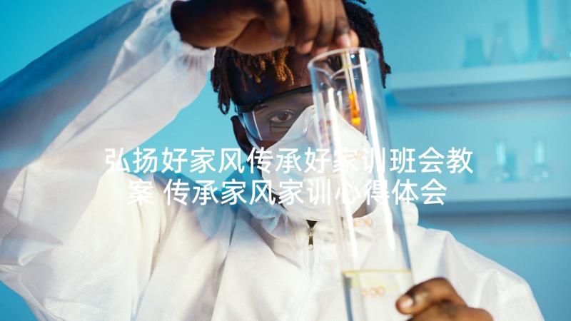 弘扬好家风传承好家训班会教案 传承家风家训心得体会(精选5篇)