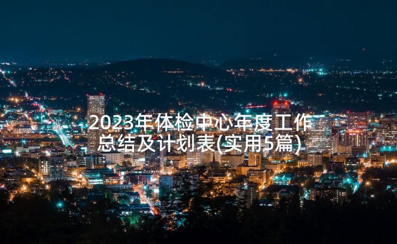 2023年体检中心年度工作总结及计划表(实用5篇)