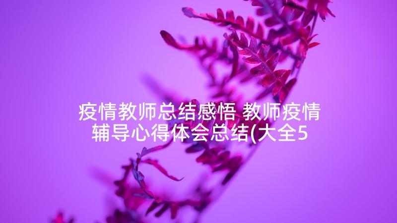 疫情教师总结感悟 教师疫情辅导心得体会总结(大全5篇)