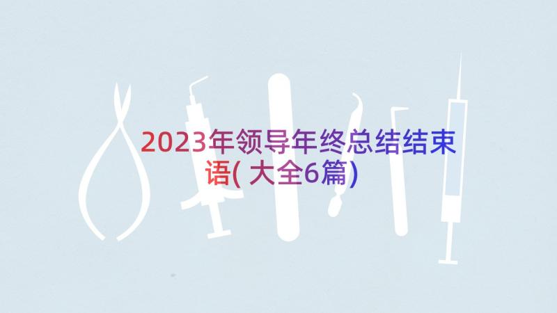 2023年领导年终总结结束语(大全6篇)