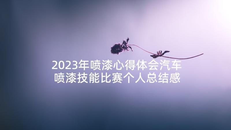 2023年喷漆心得体会汽车 喷漆技能比赛个人总结感悟(模板5篇)