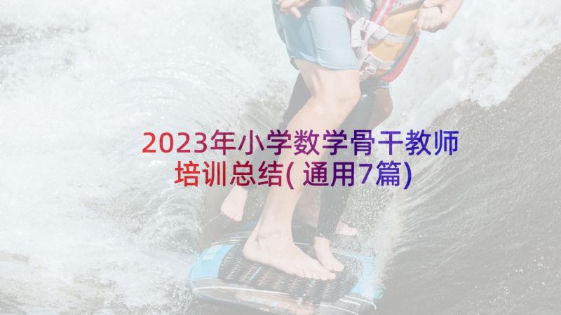 2023年小学数学骨干教师培训总结(通用7篇)