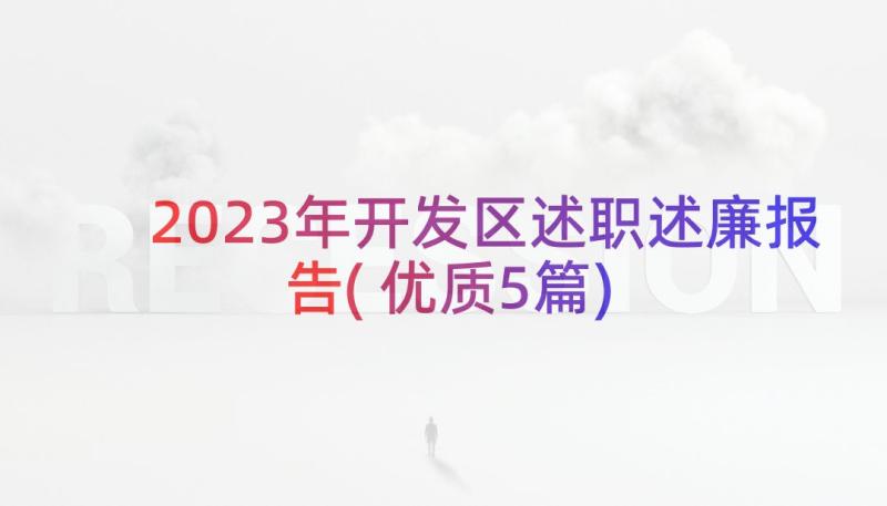 2023年开发区述职述廉报告(优质5篇)