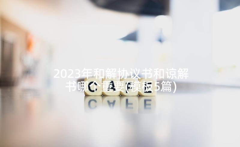 2023年和解协议书和谅解书哪个重要(模板5篇)