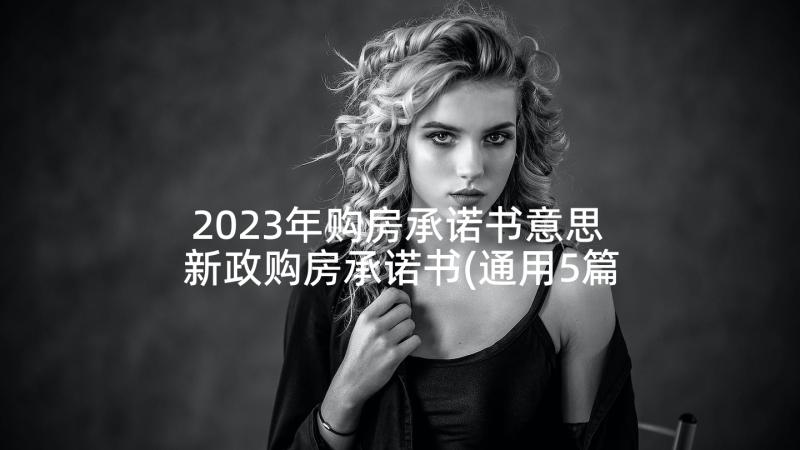 2023年购房承诺书意思 新政购房承诺书(通用5篇)