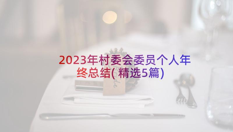 2023年村委会委员个人年终总结(精选5篇)