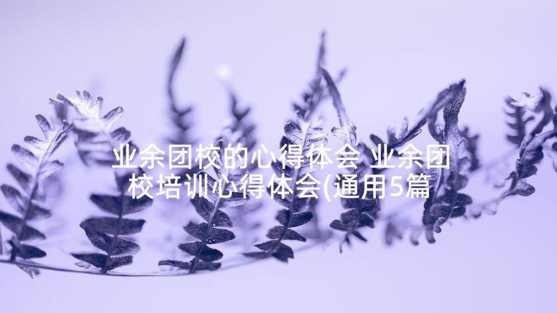 业余团校的心得体会 业余团校培训心得体会(通用5篇)