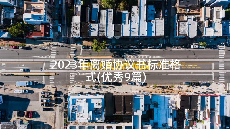 2023年离婚协议书标准格式(优秀9篇)