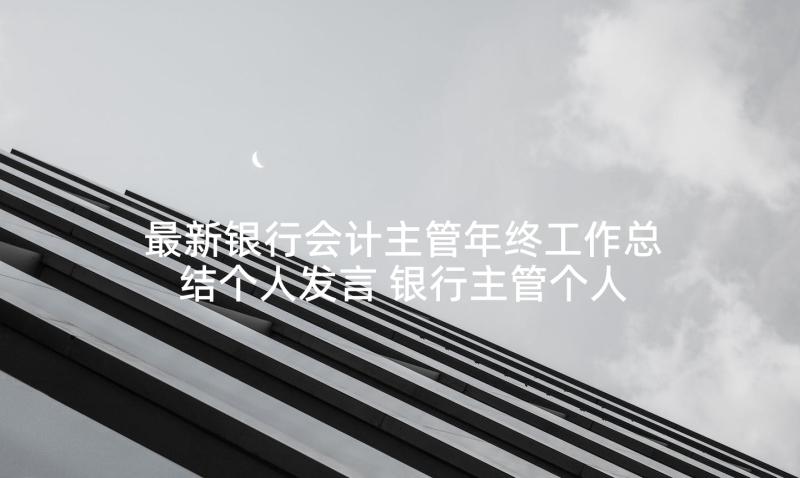 最新银行会计主管年终工作总结个人发言 银行主管个人年终工作总结(大全10篇)