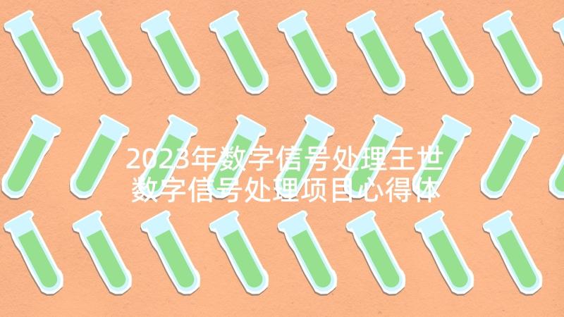 2023年数字信号处理王世 数字信号处理项目心得体会(精选5篇)