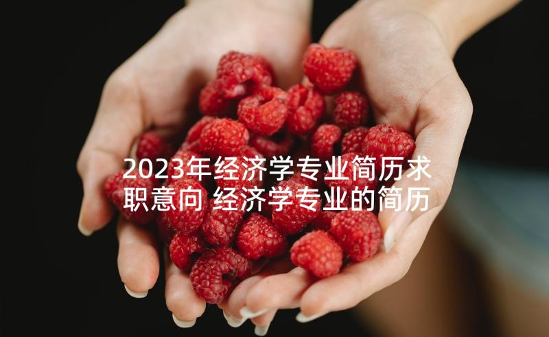 2023年经济学专业简历求职意向 经济学专业的简历表格(大全5篇)