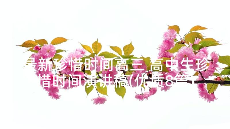 最新珍惜时间高三 高中生珍惜时间演讲稿(优质8篇)