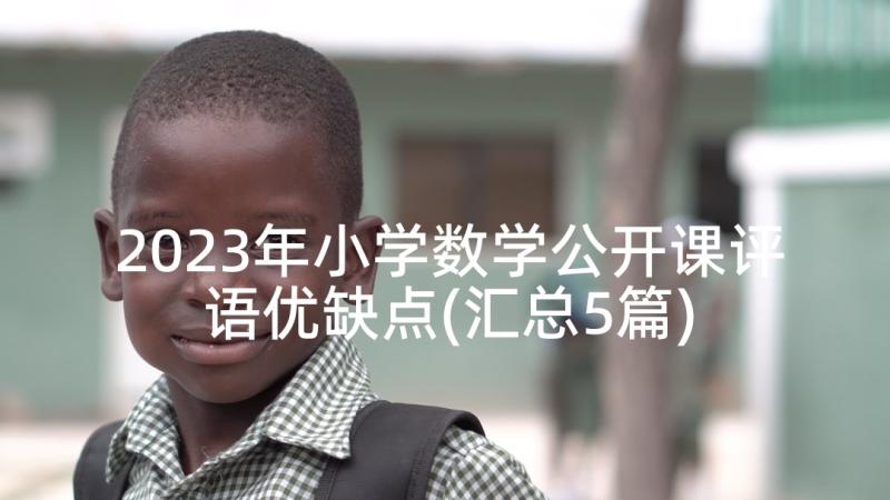 2023年小学数学公开课评语优缺点(汇总5篇)