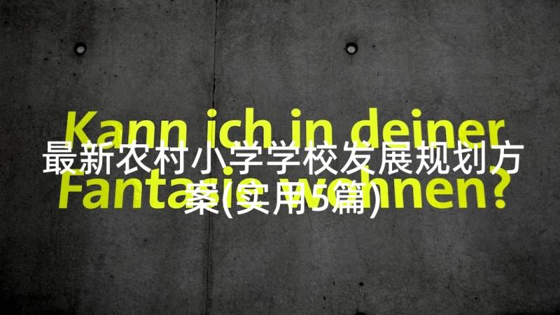 最新农村小学学校发展规划方案(实用5篇)