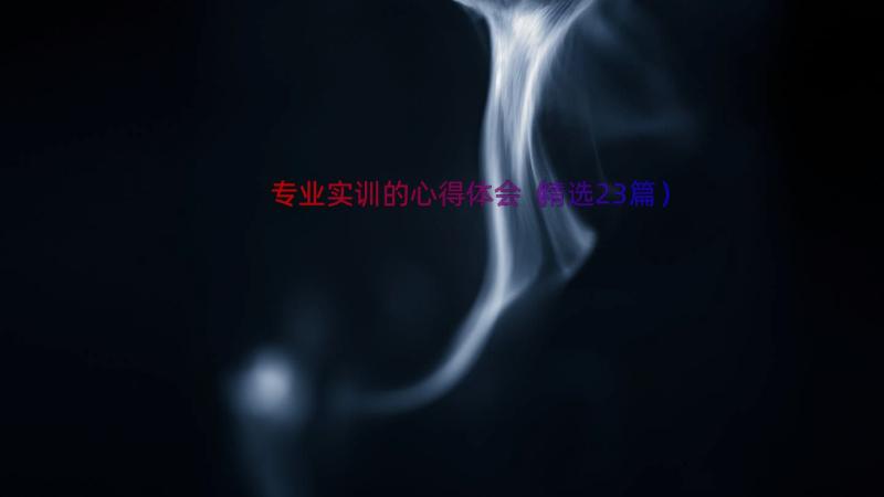 专业实训的心得体会（精选23篇）