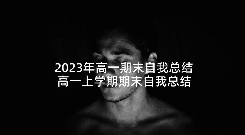 2023年高一期末自我总结 高一上学期期末自我总结(优质5篇)