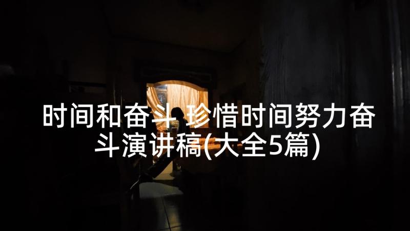 时间和奋斗 珍惜时间努力奋斗演讲稿(大全5篇)