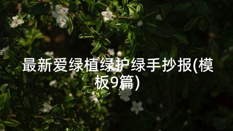 最新爱绿植绿护绿手抄报(模板9篇)