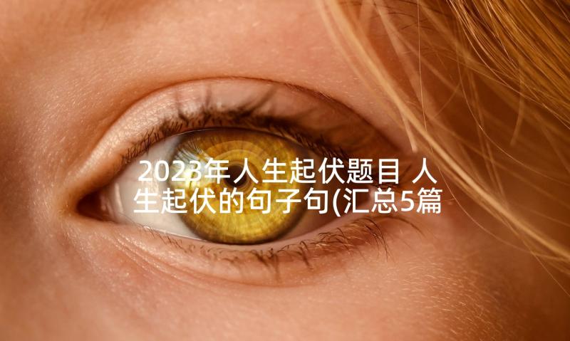 2023年人生起伏题目 人生起伏的句子句(汇总5篇)