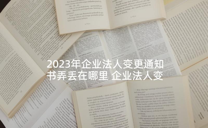 2023年企业法人变更通知书弄丢在哪里 企业法人变更登记申请书(大全5篇)