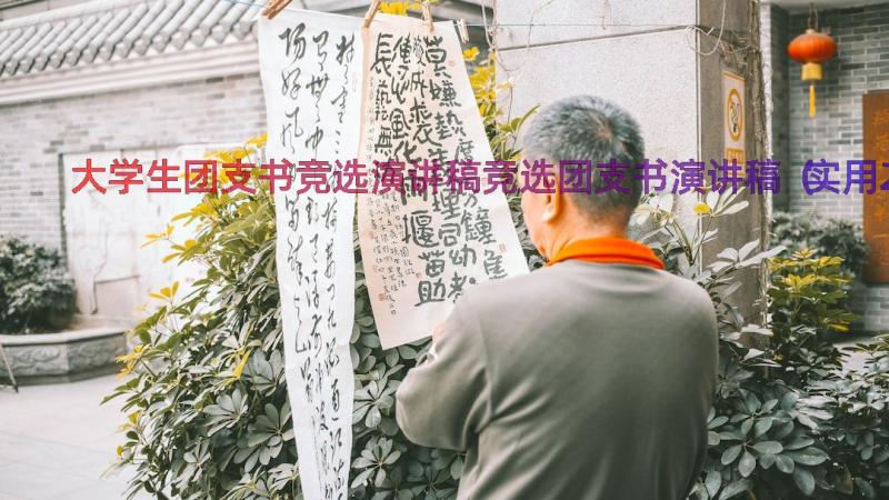 大学生团支书竞选演讲稿竞选团支书演讲稿（实用20篇）