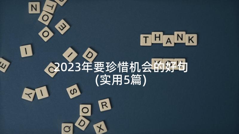 2023年要珍惜机会的好句(实用5篇)